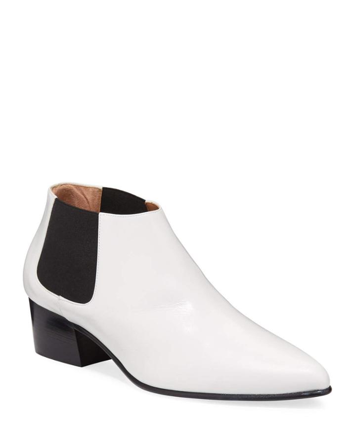 Valmy Two-tone Leather Ankle Booties