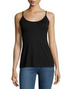 Soft-knit Spaghetti Strap Camisole, Black