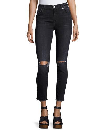 High-waist Ankle Skinny Jeans, Dark Gray