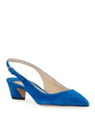 Gemma Low-heel Suede Slingback Pumps