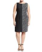 Faith Mixed Sheath Dress, Gray,