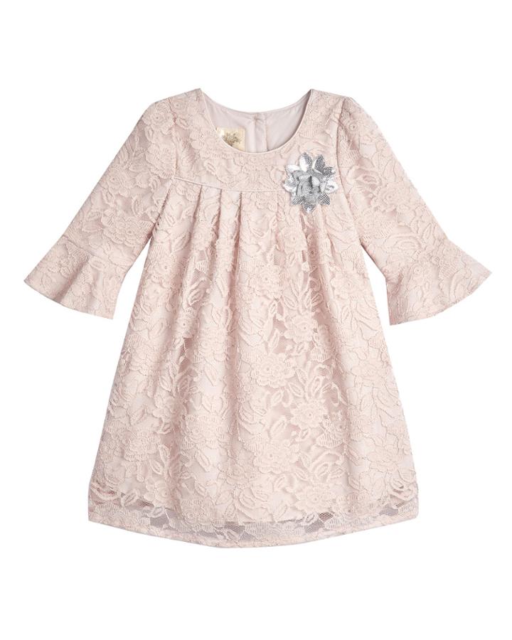 Bell-sleeve Dress, Sizes Premie-24