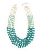 Multi-strand Ombre Statement Necklace, Turquoise