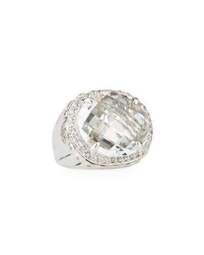 Bamboo White Topaz Dome Ring,