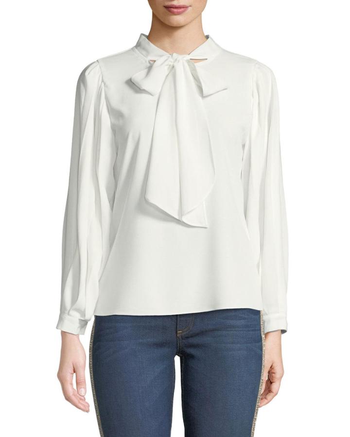 Nelly Chiffon Tie-neck Blouse