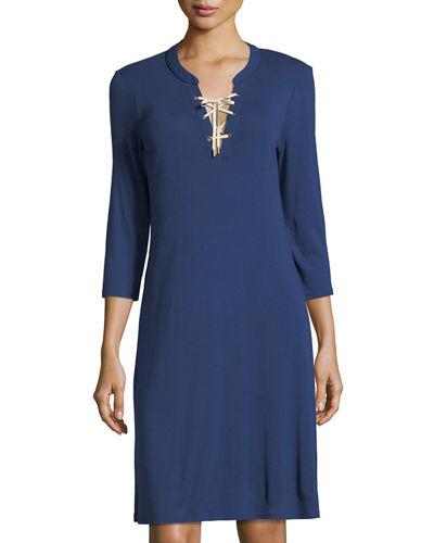 Elna Lace-up Jersey Dress