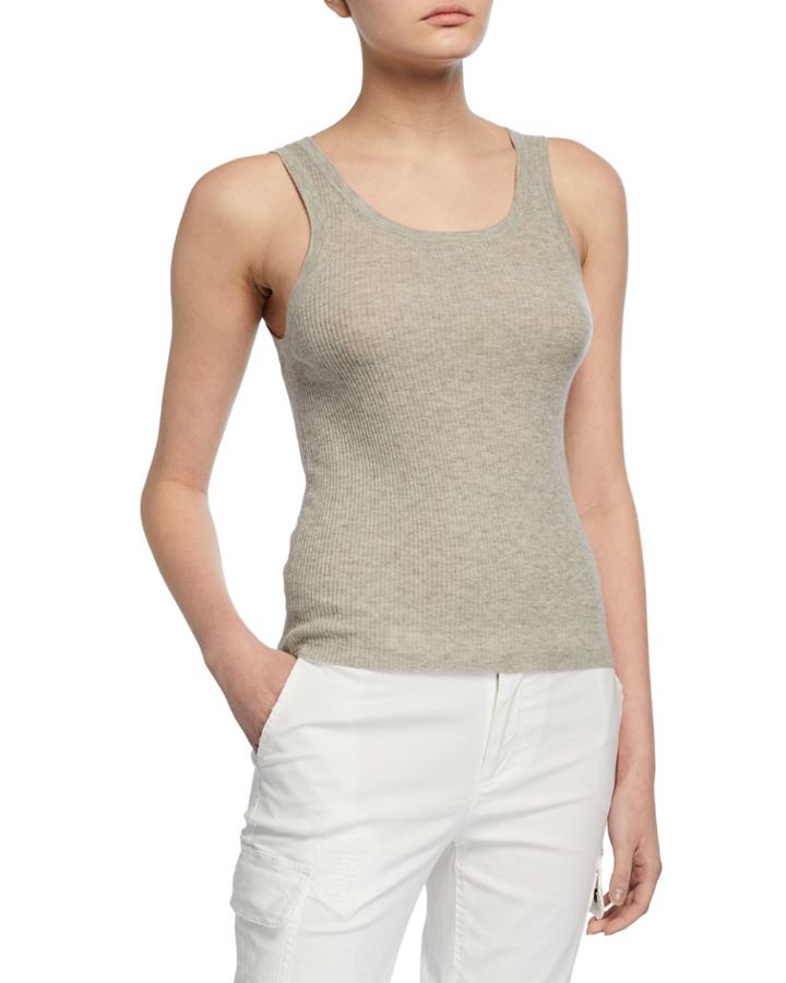 Fine Gauge Scoop-neck Cashmere Tank
