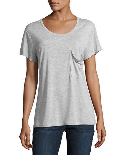 Solid Jersey-knit Tee W/ Pocket