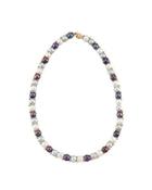 14k Beaded Multihued Freshwater Pearl Necklace,