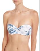 Hanalei Bustier Swim Top, White Pattern