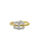 Diamond Rectangular-station Ring, Gold,
