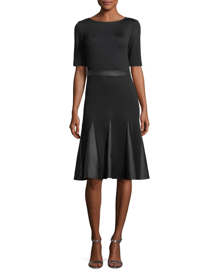 Milano Knit Leather-combo Dress