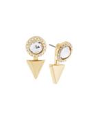 Golden Crystal Arrow Front-back Drop Earrings