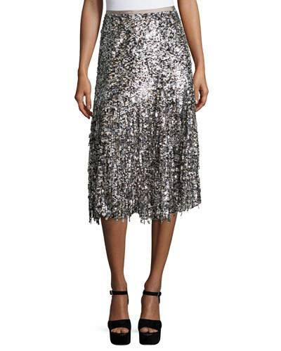 Paillette-fringe A-line