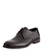 Stud-toe Leather Oxford Dress