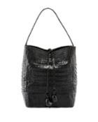Medium Crocodile Bucket Bag W/ Rings