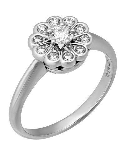 Platinum Diamond Flower Ring,