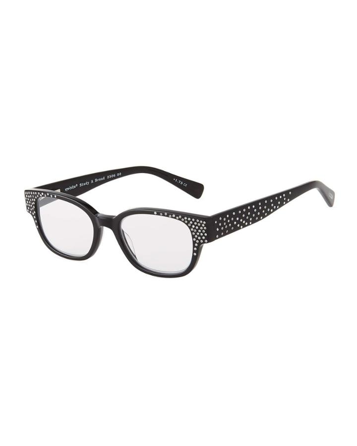 Study Abroad Square Acetate Reading Glasses, +2