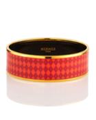 Estate Diamond-pattern Bangle, Pink/gold