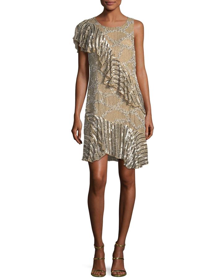 Vivica Metallic One-shoulder Dress