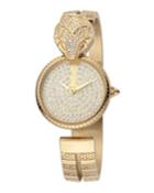 30mm Crystal Watch W/ Snake Bangle, Gold