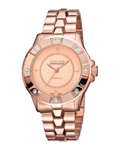36mm Rose Golden Diamond Bezel Watch