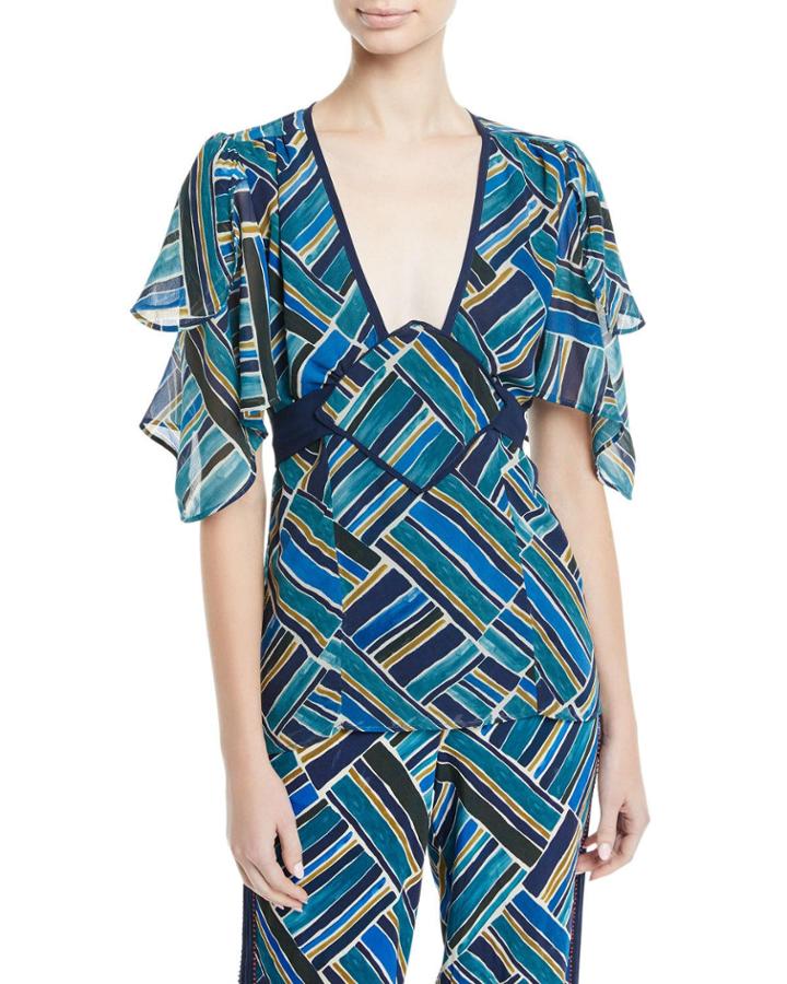 Painted-print Hanky-sleeve