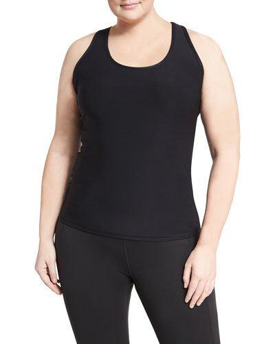 Racerback Zip-pocket Tank, Black/gold,