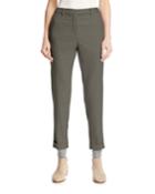 Jari Cashmere & Silk Flannel Cuffed Pants, Gray