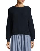 Open-knit Drop-shoulder Pullover