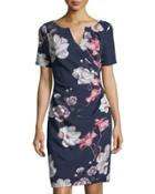 Pleated-detail Floral-print