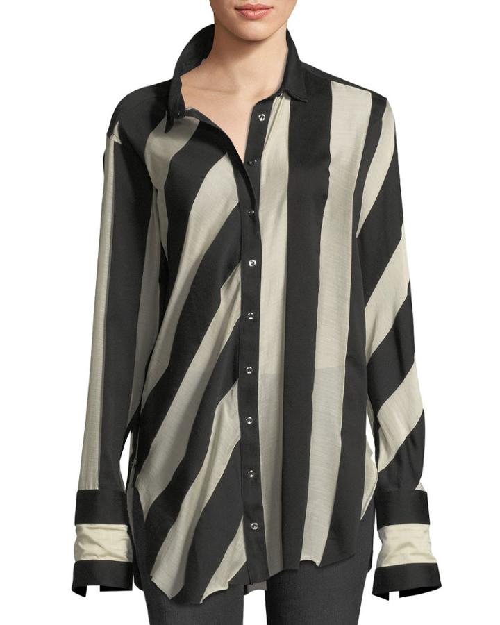 Loose Multi-stripe Long-sleeve