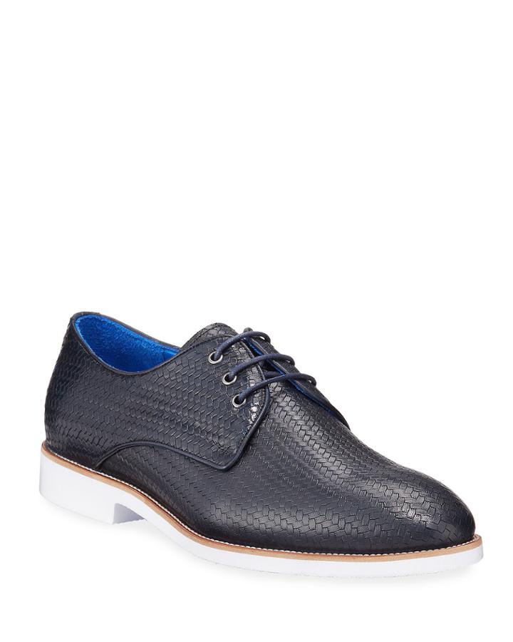 Men's Woven Leather Oxfords
