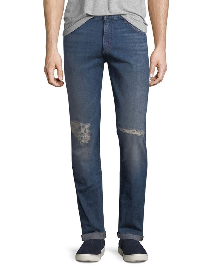 Men's Tyler Tapered Slim-fit Jeans With Distressing, Experiment