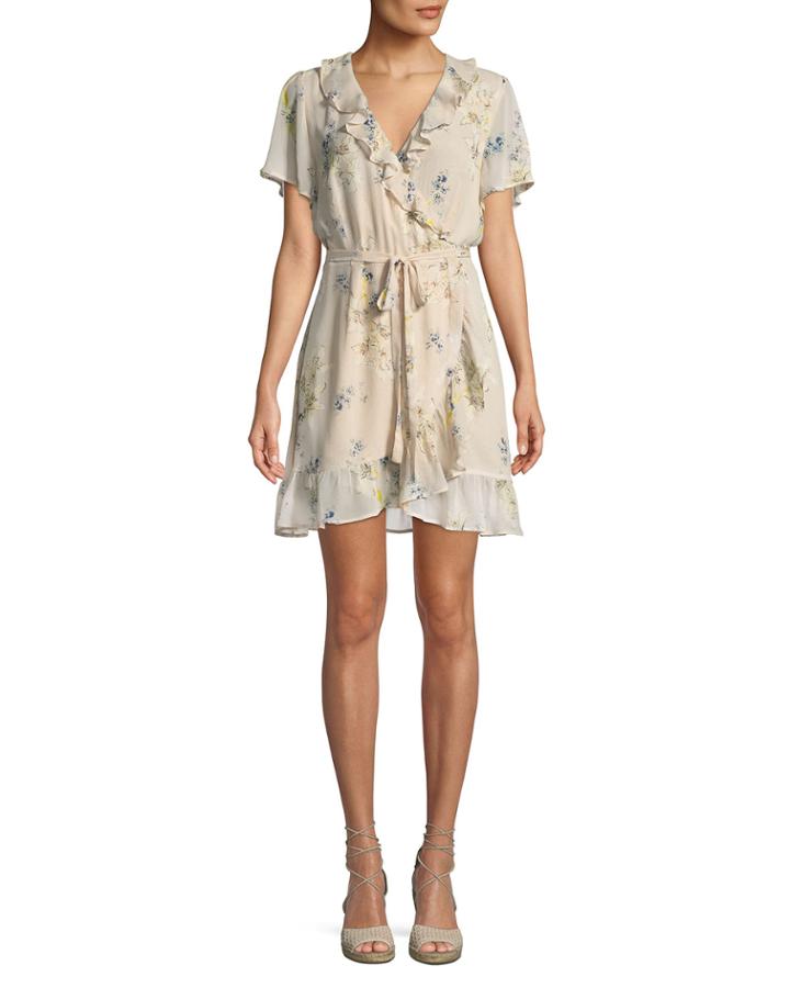 Cardamom Floral Silk Wrap Dress
