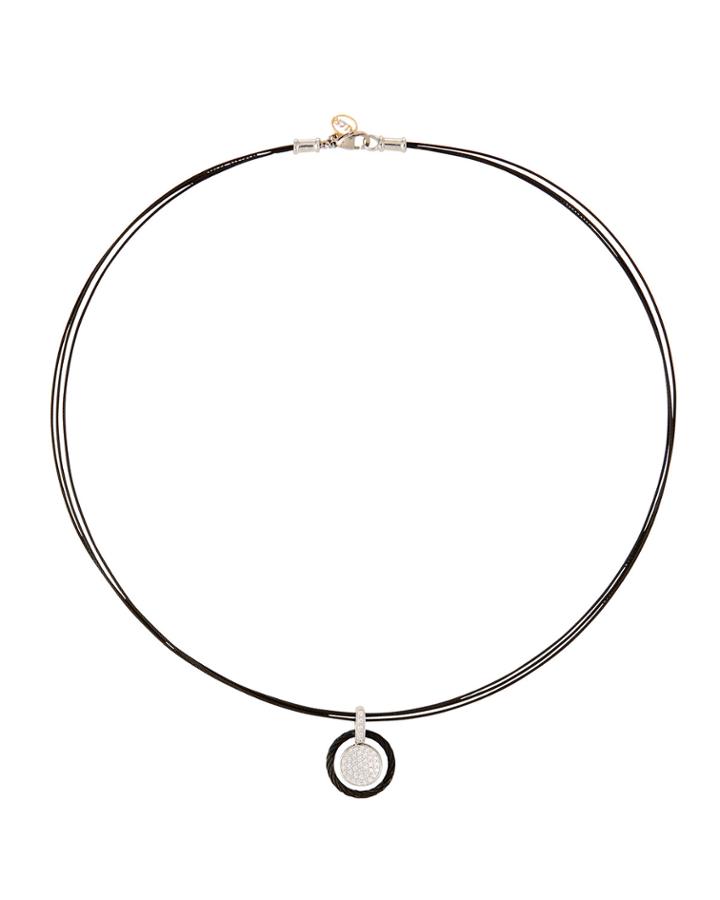 Noir Diamond Pav&eacute; Pendant Necklace