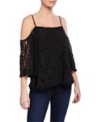 Tusk Lace Cold-shoulder Top