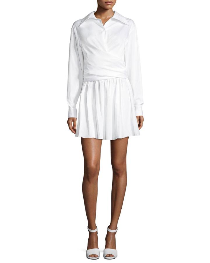 Collared Wrap-front Sateen
