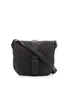 Edie Perforated Crossbody Bag, Black