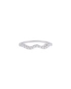 18k White Gold Wavy Diamond Ring,