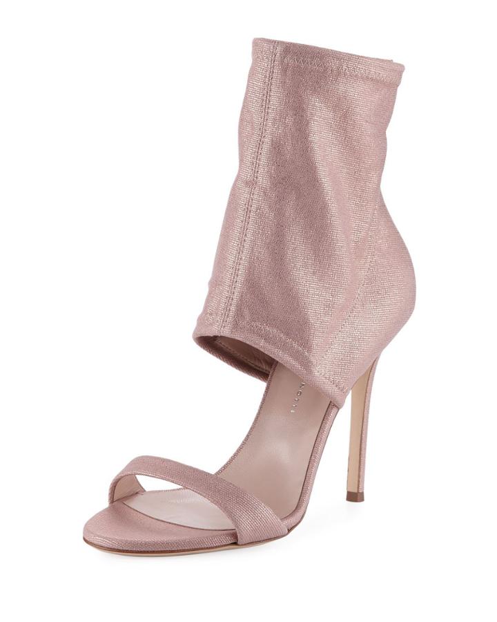 Metallic Stretch-canvas Bootie,