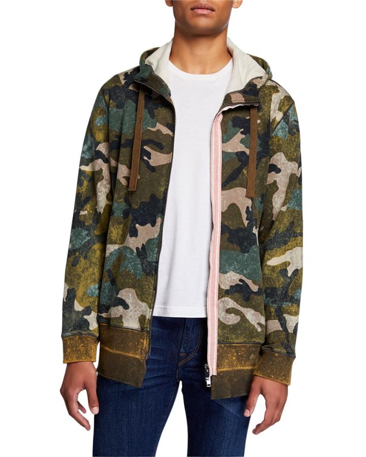 Men's Camu-print Hooded Jacket