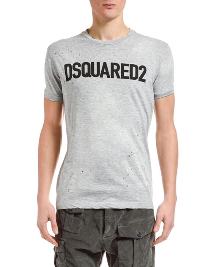 Men's Paint-splatter Logo Typographic T-shirt