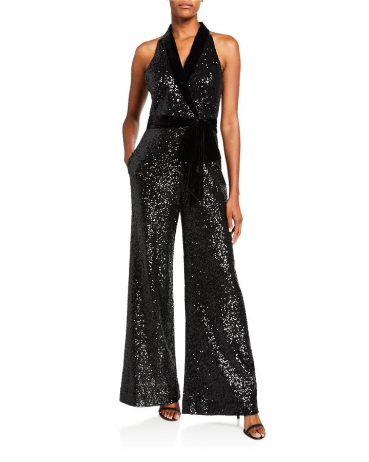 Sequined Halter Jumpsuit