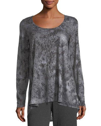 Long-sleeve Graphic-print Tunic