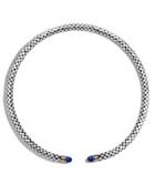 Dot Silver & 18k Coil Necklace With