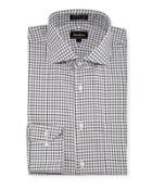 Classic-fit Non-iron Square Dress Shirt, Black/white