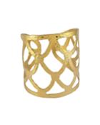 Textured Golden Cuff Bracelet