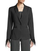 Single-breasted Feather-cuff Blazer