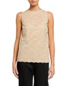 Sleeveless Floral And Paisley Woven Top